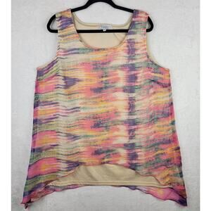 Fairycore Tank Top Overlay Asymmetric Whimsy Boho Pastel Colorful Blouse